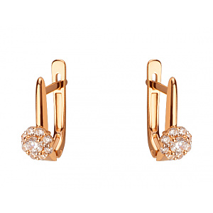 Золоті сережки з фіанітом (цирконієм куб.) (01-200805914) фотографія