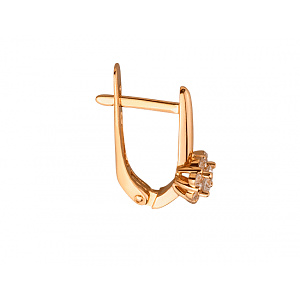 Золоті сережки з фіанітом (цирконієм куб.) (01-200805914) фотографія