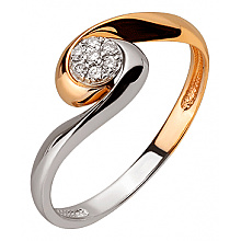 Золота каблучка з діамантами (01-200807514)