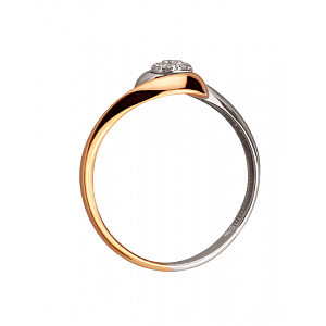 Золота каблучка з діамантами (01-200807514) фотографія