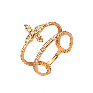 Золота каблучка з фіанітом (цирконієм куб.) (01-200810814) фотографія