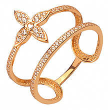 Золота каблучка з фіанітом (цирконієм куб.) (01-200810814)