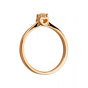 Золота каблучка з діамантом (01-200816014) фотографія