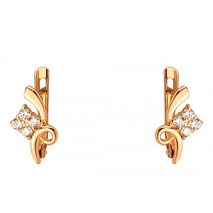 Золоті сережки з фіанітом (цирконієм куб.) (01-200841814) фотографія