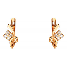 Золоті сережки з фіанітом (цирконієм куб.) (01-200841814)