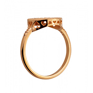 Золота каблучка з цирконіями (1б_к-226) фотографія