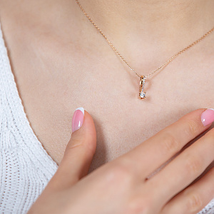 Золотий кулон з фіанітами (1б_п-183) фотографія