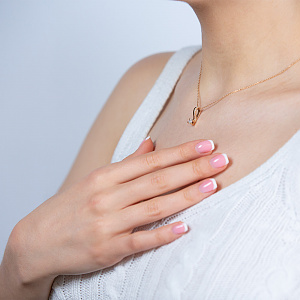 Золотий кулон з фіанітами (1б_п-183) фотографія