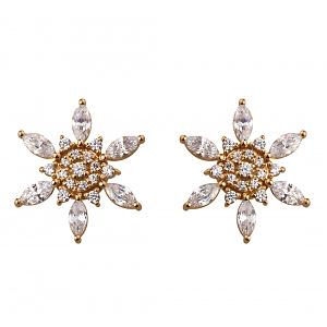 Золоті сережки з фіанітами  та  цирконіями (1б_с-232) фотографія