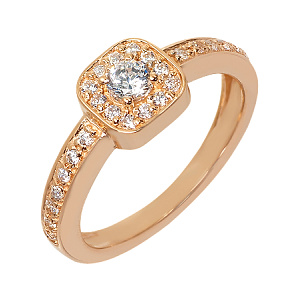 Золотое кольцо с фианитами (кубическим цирконием) (1б_к-071) фотография