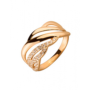 Золота каблучка з цирконієм куб. (01-19279015) фотографія