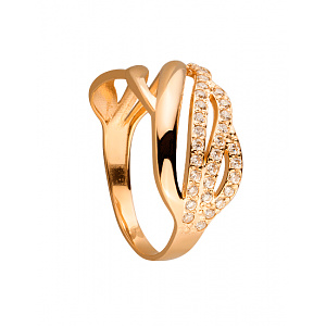 Золота каблучка з цирконієм куб. (01-19279015) фотографія