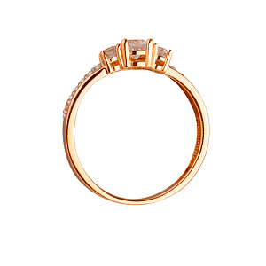 Золотое кольцо с цирконием куб. (01-200087415) фотография