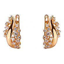 Золоті сережки з цирконієм куб. (01-200092615)