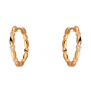 Золоті сережки з цирконієм куб. (01-200104715) фотографія