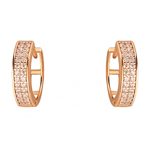 Золоті сережки з цирконієм куб. (01-200130015) фотографія