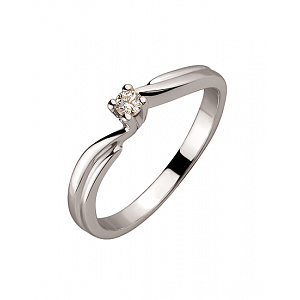 Золота каблучка з діамантом (01-200164515) фотографія