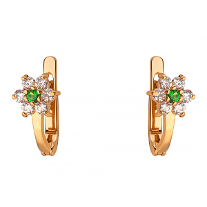 Золоті сережки з цирконієм куб. (01-200250915) фотографія