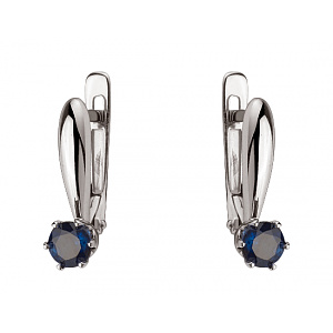 Золотые серьги с цирконием куб. (01-200408115) фотография