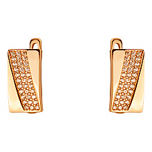 Золоті сережки з фіанітом (цирконієм куб.) (01-200408215)