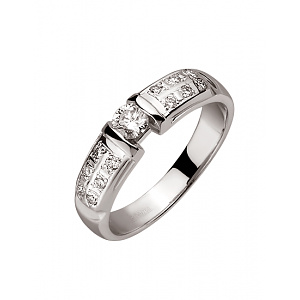 Золотое  кольцо с бриллиантами (01-200413815) фотография