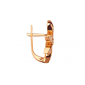 Золоті сережки з цирконієм куб. (01-200428715) фотографія