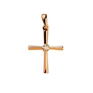 Золотой крестик с бриллиантом (01-200452915) фотография