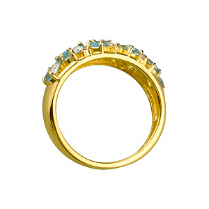 Золотое кольцо с топазами (01-200465915) фотография