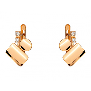 Золоті сережки з цирконієм куб. (01-200523215) фотографія