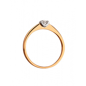 Золотое кольцо с бриллиантом (01-200530815) фотография