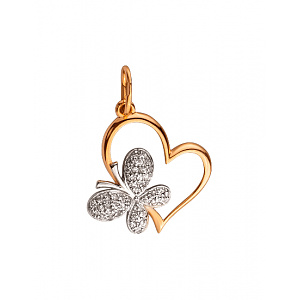 Золотой кулон с цирконием куб. (01-200539515) фотография