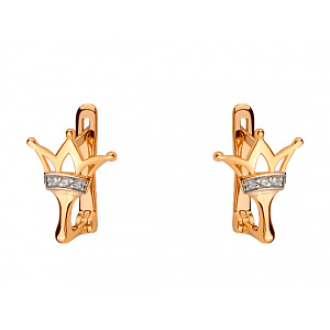 Золоті сережки з цирконієм куб. (01-200581715) фотографія