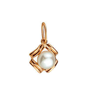 Золотий кулон з перлиною (01-200755415) фотографія