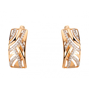 Золотые серьги с фианитом (цирконием куб.) (01-200769715) фотография