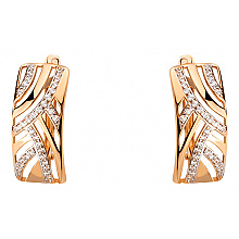 Золотые серьги с фианитом (цирконием куб.) (01-200769715)