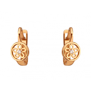 Золоті сережки з фіанітом (цирконієм куб.) (01-200781115) фотографія