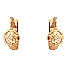 Золоті сережки з фіанітом (цирконієм куб.) (01-200781115)