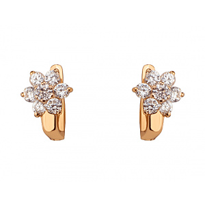 Золоті сережки з фіанітом (цирконієм куб.) (01-200783615) фотографія