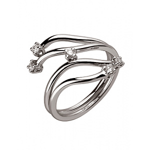 Золота каблучка з діамантами (01-200805815) фотографія