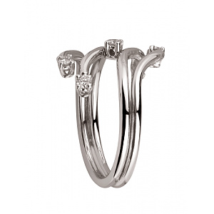 Золота каблучка з діамантами (01-200805815) фотографія