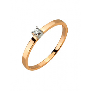 Золотое кольцо с бриллиантом (01-200819315) фотография