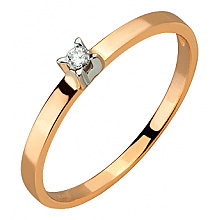 Золотое кольцо с бриллиантом (01-200819315)