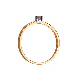 Золотое кольцо с бриллиантом (01-200819315) фотография