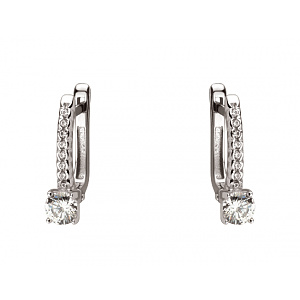 Золоті сережки з фіанітом (цирконієм куб.) (01-200867815) фотографія