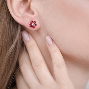 Золотые серьги с топазом  и  фианитом (1с-132) фотография