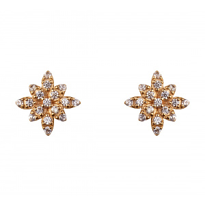 Золоті сережки з цирконіями (1б_с-229) фотографія