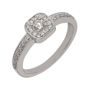 Золота каблучка з діамантами (2б_к-071) фотографія