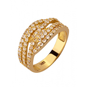 Золотое кольцо с цирконием куб. (01-18928116) фотография