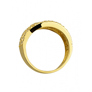 Золотое кольцо с цирконием куб. (01-18928116) фотография