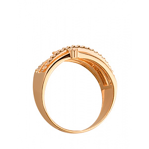 Золотое кольцо с цирконием куб. (01-19223816) фотография